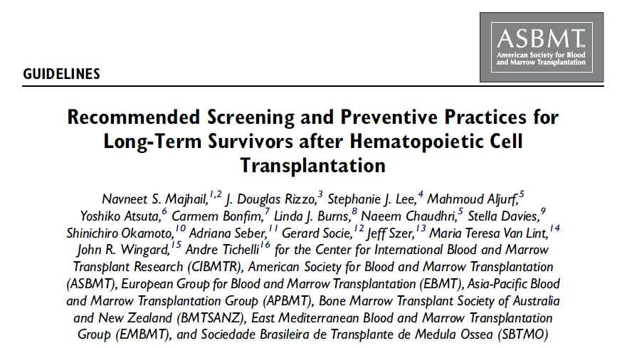 Co-published in: Biology of Blood and Marrow Transplantation, 2012; 18: 348 Bone Marrow Transplantation, 2012; 47: