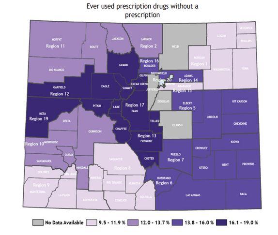 Broomfield and Boulder Youth Data 21.1% of high school students believe it s sort of/very easy to get prescription drugs without a prescription. 15.