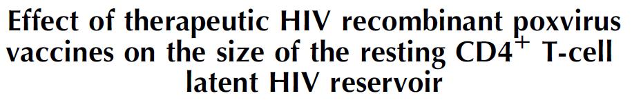 Can a Therapeutic vaccine against HIV decrease the HIV reservoirs? 19 young adults (23 y.