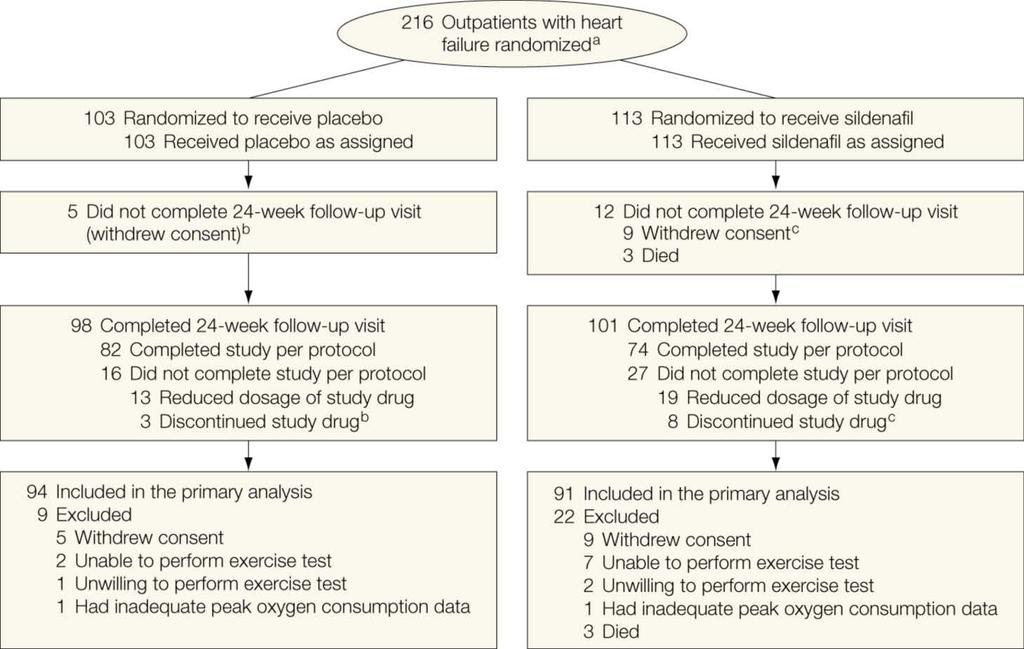 From: Effect of Phosphodiesterase-5 Inhibition on Exercise Capacity and Clinical Status in Heart Failure With Preserved Ejection Fraction: A Randomized Clinical Trial JAMA. 2013;309(12):1268-1277.