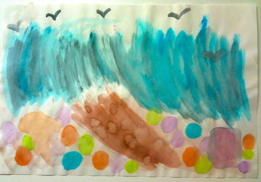 Figure 14. Case 1, session 2 safe place painting. Watercolors on drawing paper; 18x24.