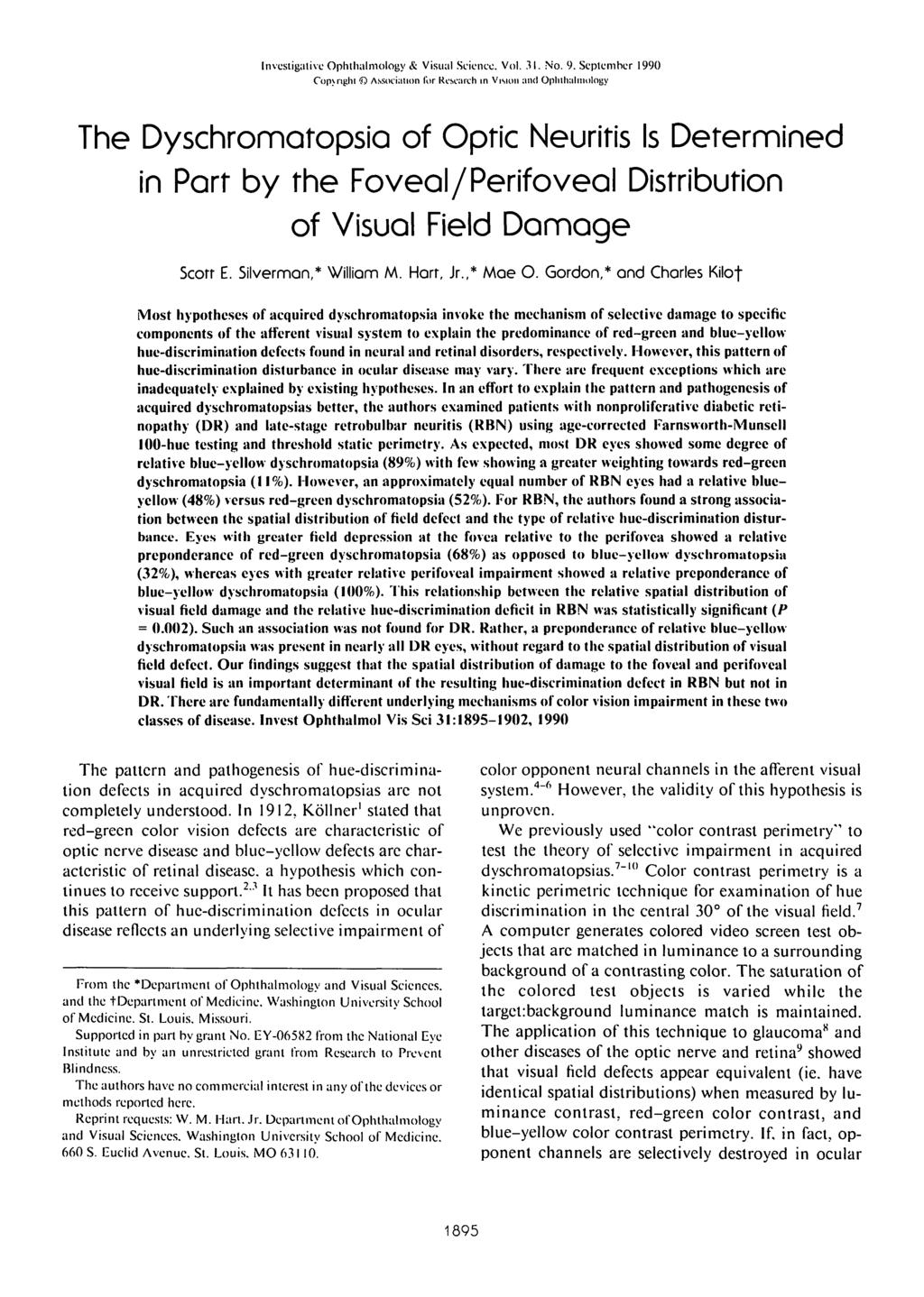 Investigative Ophthalmology & Visual Science. Vol..11. No. 9.