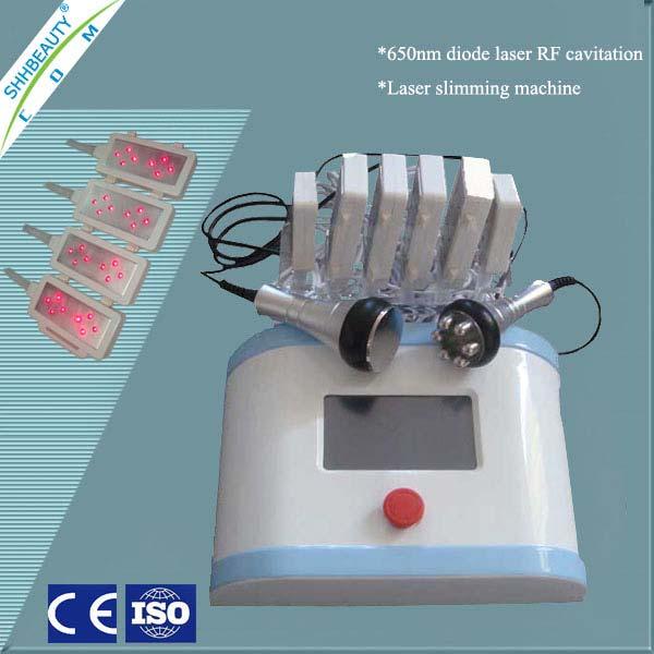 SH653 Newest 650nm Diode Laser RF Cavitation Equipment Specifications: Wavelength: 650nm Handles: 4 big pads, 2 smaller pads, one Cavitation
