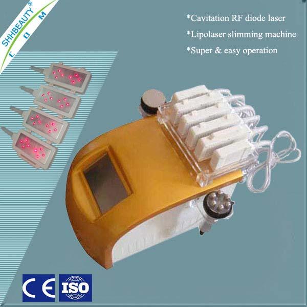 SH654 Latest Cavitation RF Diode Laser Lipolaser Specifications: Wavelength: 650nm Handles: 4 big pads, 2 smaller pads, one Cavitation handle, One
