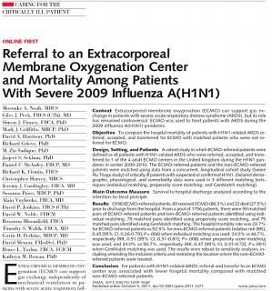 From: Referral to an Extracorporeal Membrane Oxygenation Center and Mortality