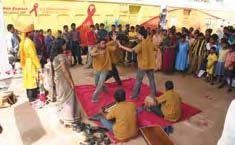 A folk troupe performing during the RRE s halt in Odisha halt stations.