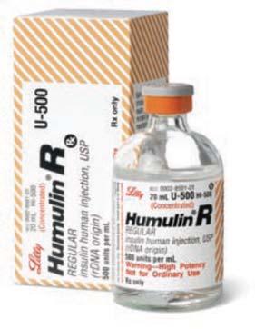Availability Allow 24 to 72 hours for pharmacy to obtain U-500 Supplied in 20 mls vials Bright brown stripes on box