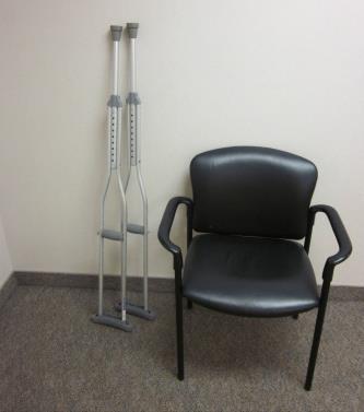 Never lean n yur crutches. Resting yur armpits n the crutches may cause nerve damage! Always use bth crutches. Using nly ne crutch may cause back prblems. Place weight evenly n bth crutches.