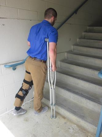 bth crutches up nt the step. 5.
