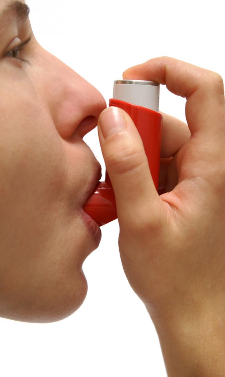 5 Proper Inhaler Technique Using an inhaler: 1. Remove the cap and shake the inhaler. 2. Stand or sit up straight and breathe out slowly. 3. Put the inhaler in your mouth or just outside the mouth. 4.