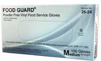 Vinyl Food Service Gloves Ideal for food service and food manufacturing use Non sterile Not for medical use Complaint with federal regulations for food contact & handling (21 CFR 177-190) Proposition