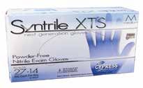 Nitrile Exam Gloves syntrile XTS 4mil Nitrile Exam Gloves Thin-walled nitrile with high tactile sensitivity and excellent barrier protection Tested for use with chemotherapy drugs Lightly textured