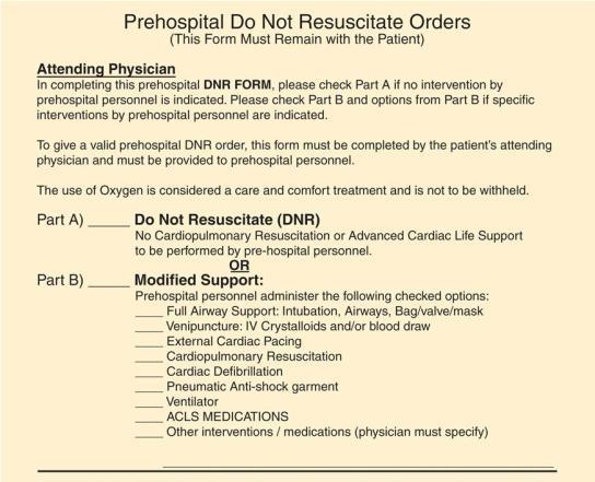 Withholding a Resuscitation Attempt You may also withhold resuscitation