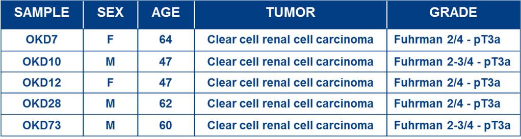 SAMPLE DESCRIPTION Matched tumor & adjacent normal tissue resections Same hospital site Same tumor type & grade