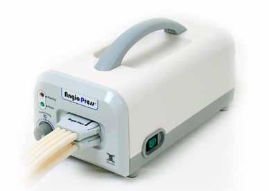Angio Press Use In: Angio Press device is a home-care unit indicated for the enhancement of blood flow in patients diagnosed with Peripheral Arterial Disease (PAD, PAOD) Fontaine stages 2, 3.