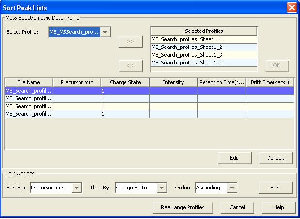 SimLipid 3.5 15 6. File(s) are selected from the Select Profile drop down.