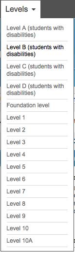Levels The Victorian Curriculum uses Levels (AC uses Years) Levels A-D for students with disabilities Consider the level above and below