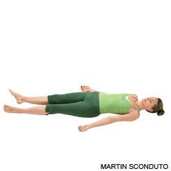 Corpse Pose - Savasana To get to corpse pose, sit with fee flat on the floor.