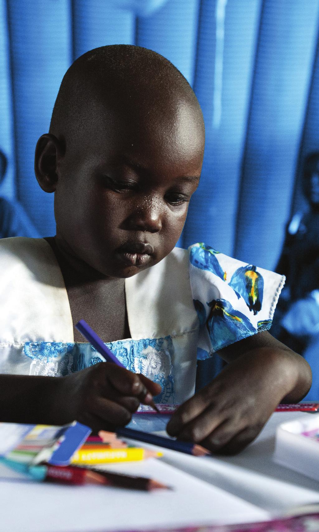 Four-year-old Nyajime Guet was suffering from severe acute malnutrition (SAM) when she was admitted to a UNICEF-supported clinic a in Juba, South Sudan.