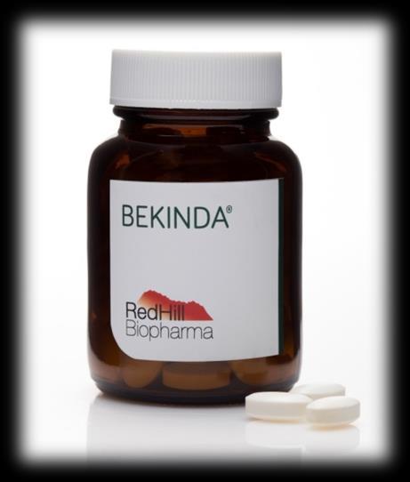 BEKINDA 12 mg & 24 mg Bi-modal, extended release, oral formulation of the 5-HT3 antagonist ondansetron Once daily administration - 24h coverage Patent-protected Composition of Matter and Method of