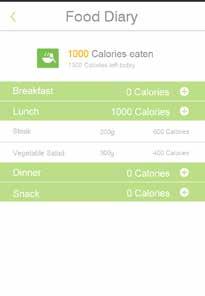 Instructions 11. FOOD DIARY Use the built in Food Diary to help track your meals and snacks throughout the day 1. Every day on the history screen has a food diary option. Tap to access the Food Diary.