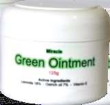 Miracle Green Leonotis Oxymfolia, Ostrich Oil and Vitamin E combined into an ointment, which greatly assists the treatment of stings, skin diseases, muscular cramps, eczema, skin rashes, boils and
