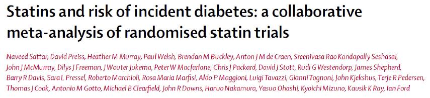 Statin and new onset of diabetes (NOD)