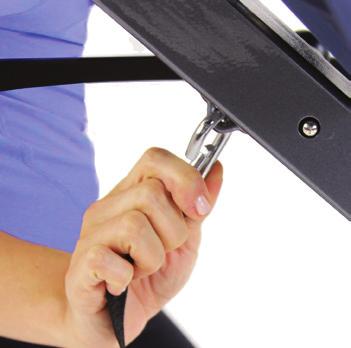 Roller Hinges: Select a Hole Setting The Roller Hinges control the responsiveness or rate of rotation of the inversion table.