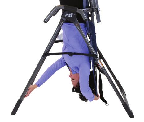 However, DO NOT attempt this step until you are completely comfortable controlling the rotation of the inversion table and are able to fully relax at an angle of 60. To fully invert: 1.