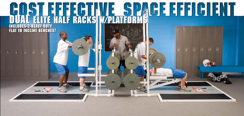 ELITE Half-Rack With Platform Perform all core lifts in one station
