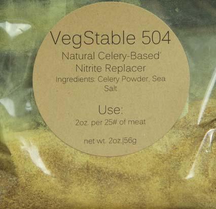 VEGSTABLE 504 Celery salt and sea salt (natural source of nitrate converted to