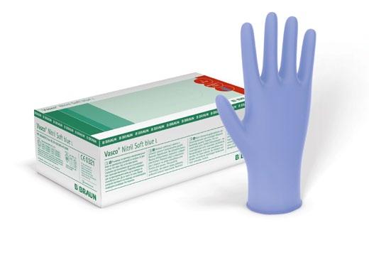 Examination and Protective Gloves Vasco Nitril Soft white powder-free examination gloves according MDD 93/42/EEC, EN 455 online chlorinated wall thickness at palm: min. 0.