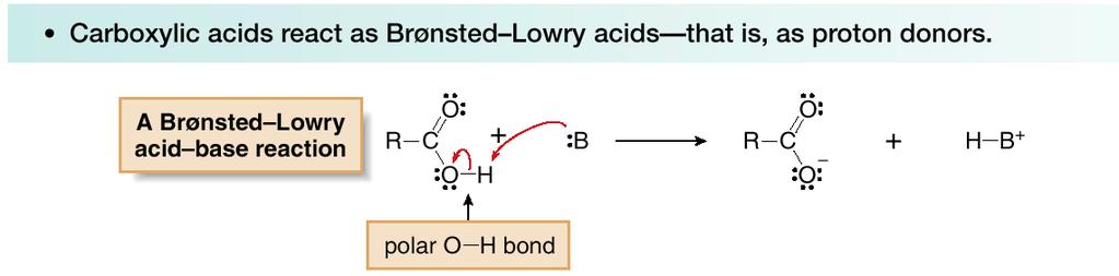 Acidity of Carboxylic Acids Because the pk a values of many carboxylic acids are ~5, bases