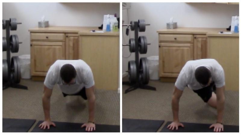 Staying controlled, return to the starting position and repeat. X-Body Mountain Climbers 1.