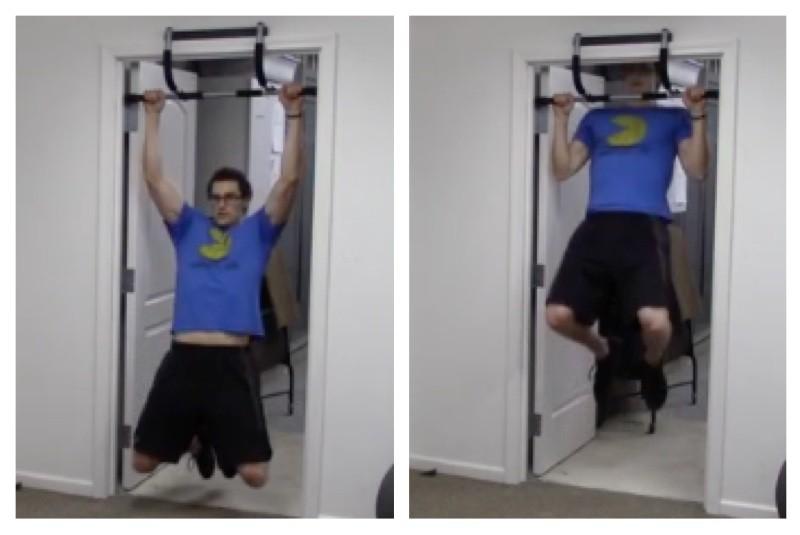 Exercise Descriptions Pull Ups 1. Take an overhand grip on the bar with the palms facing forward. 2. Pull your body up until the chest reaches bar level. 3.