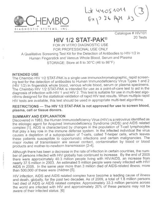 10. Annex 1 Instructions for use for HIV 1/2 STAT-PAK