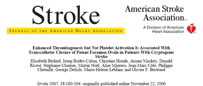 Background and Purpose No studies have yet determined whether antiplatelet or anticoagulant therapy is the more appropriate treatment after transcatheter closure of patent foramen ovale (PFO) in