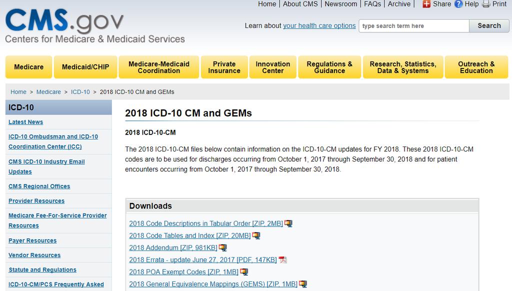 2018 ICD-10 Special Edition of the NOA 3rd Party Newsletter Page 13 Instructions on downloading the 2018 ICD-10 CM Index and the 2018 ICD-10 CM Tabular List On occasion the code you are seeking may