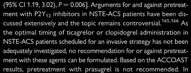 Pre-Treatment with P2Y12-inhibitors in NSTE-ACS Elderly: Roffi et al.