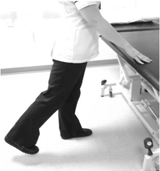 Operated leg only Stand on your unoperated leg and hold onto something for firm support. Move your operated leg directly backwards from the hip as far as comfortable.
