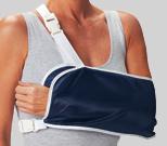Designed to exert upward pressure and immobilize arm and shoulder. Waist and shoulder straps are a plush foam laminate with contact closure. Fits right or left arm.