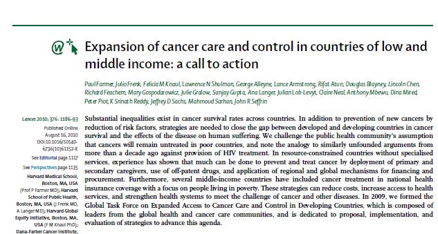 New cancers in LMIC: (low & middle income countries)