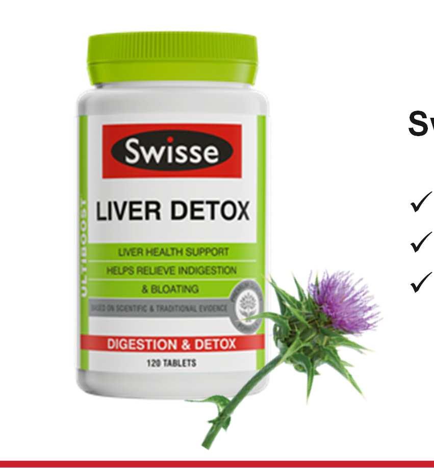 indicates that it also has liver protective and antioxidant action In 25 words or less, Swisse Ultiboost Liver Detox: