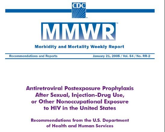 Updated CDC npep Recommendations (2016)