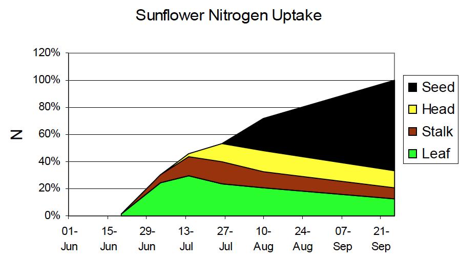 Essential Nutrients: Nitrogen (N) Sunflower is an efficient N user with an aggressive tap root Numerous N rate studies unresponsive Zero N rate often varies widely in most studies Variability