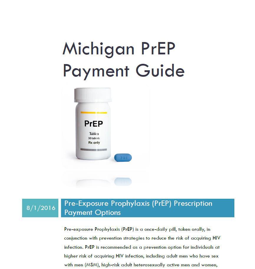 Michigan PrEP Payment Guide PrEP payment options Organized
