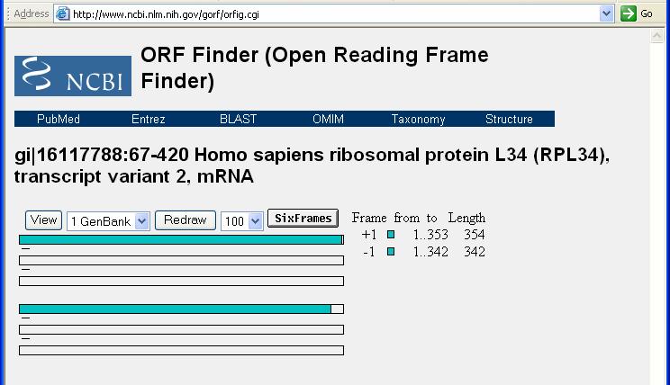 II. ORF Finder 1. Return to the home page by clicking the NCBI symbol in the upper left hand side of the window. Scroll down under HotSpots to find the ORF Finder Link. Click this link. 2.