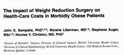 Obesity Surgery, 14, 939-947 46 Sampalis JS, et al.