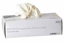 Product Summaries KRUTEX Latex Examination disposable gloves are non-sterile, lightly powdered for single purpose use.