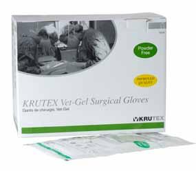 Surgeons Gloves KRUTEX Vet-Gel Surgical Gloves, powder free Vet-Gel gloves provide a micro-texture all over working surface and are suitable for damp hand donning.